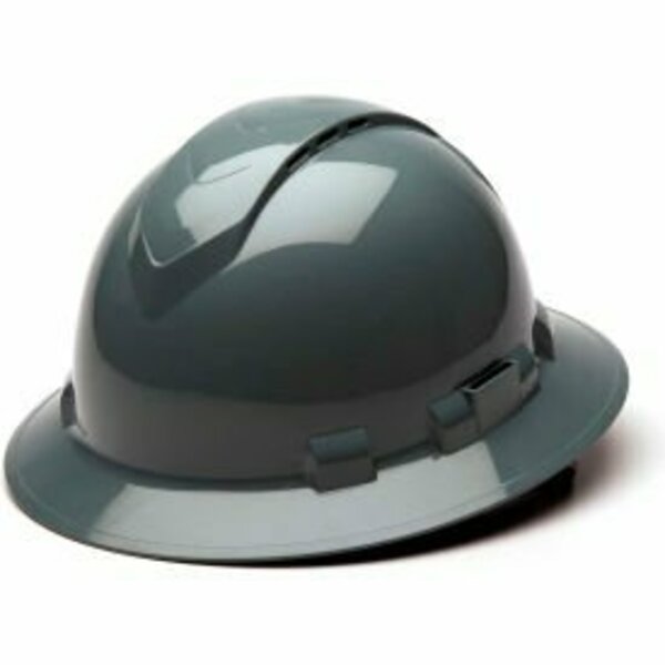 Pyramex Ridgeline Vented Full Brim Hard Hat, Slate Gray Pattern, 4-Point Ratchet Suspension HP54113V